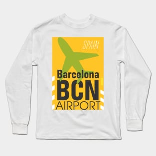 Barcelona airport BCN sticker Long Sleeve T-Shirt